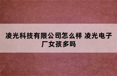 凌光科技有限公司怎么样 凌光电子厂女孩多吗